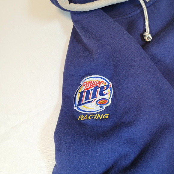 VINTAGE Rusty Wallace PIT Hoodie MILLER LITE #2 CAR Racing Chase Authen Size 2XL - Picture 5 of 11